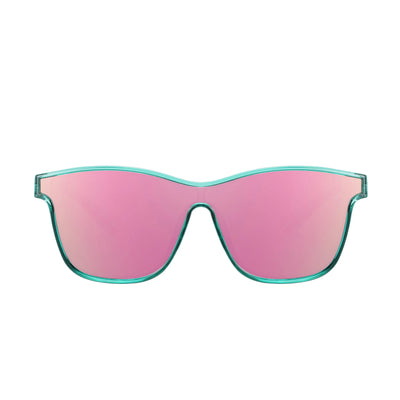 TURBO TEAL ON PINK FROSTED HEELS Aura Shades